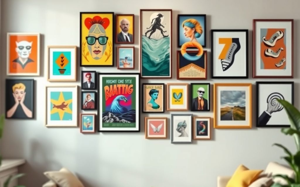 Galeria plakatów na ścianie: jak zaplanować układ, który podkreśli styl i ułatwi montaż