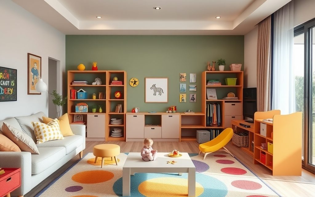Jak praktycznie i bezpiecznie wydzielić funkcjonalną strefę zabaw dla dziecka w salonie