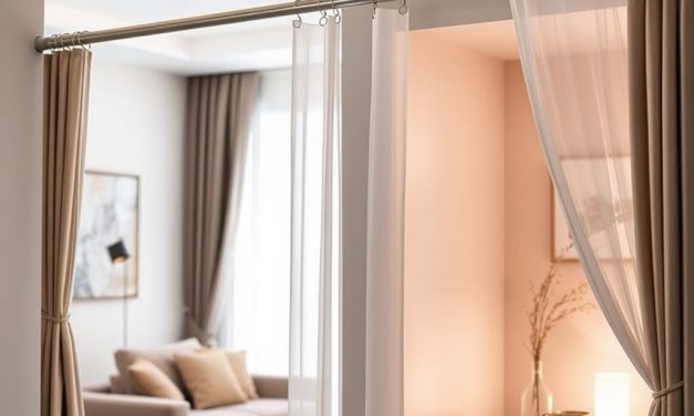 Drążek rozporowy z zasłoną jako elastyczny sposób na praktyczny podział stref w pomieszczeniu