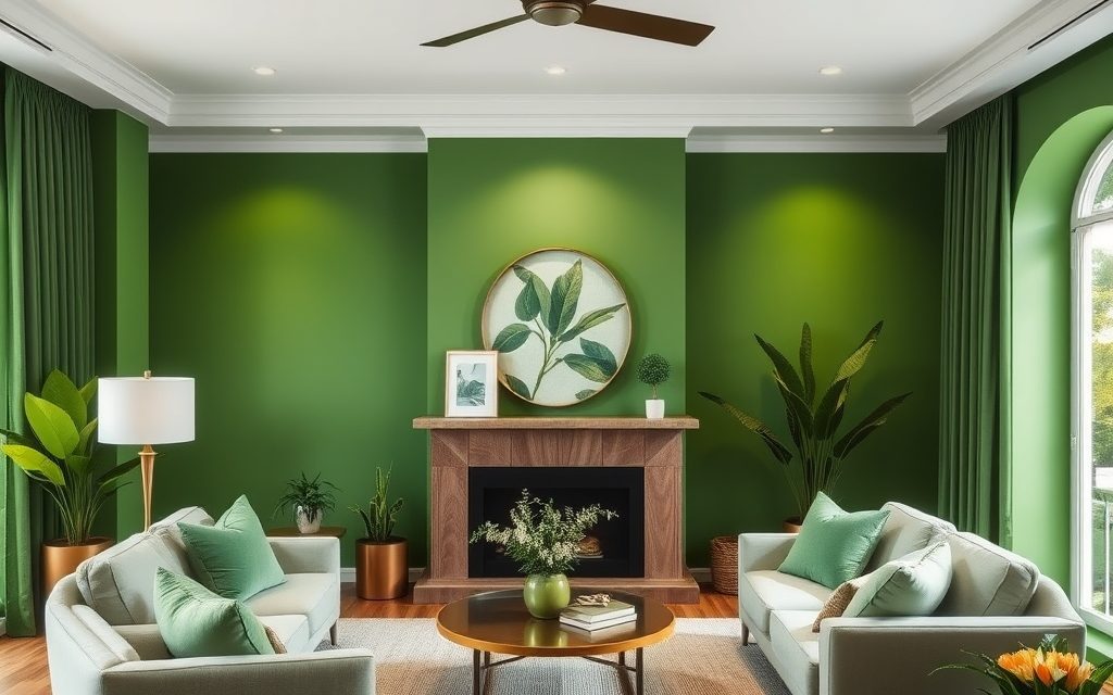 Zielone ściany w salonie: jak wybrać odcień, który podkreśli charakter i zapewni harmonię na lata