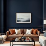 Granatowa ściana w salonie: kiedy warto ją wybrać i jak uniknąć przytłoczenia wnętrza