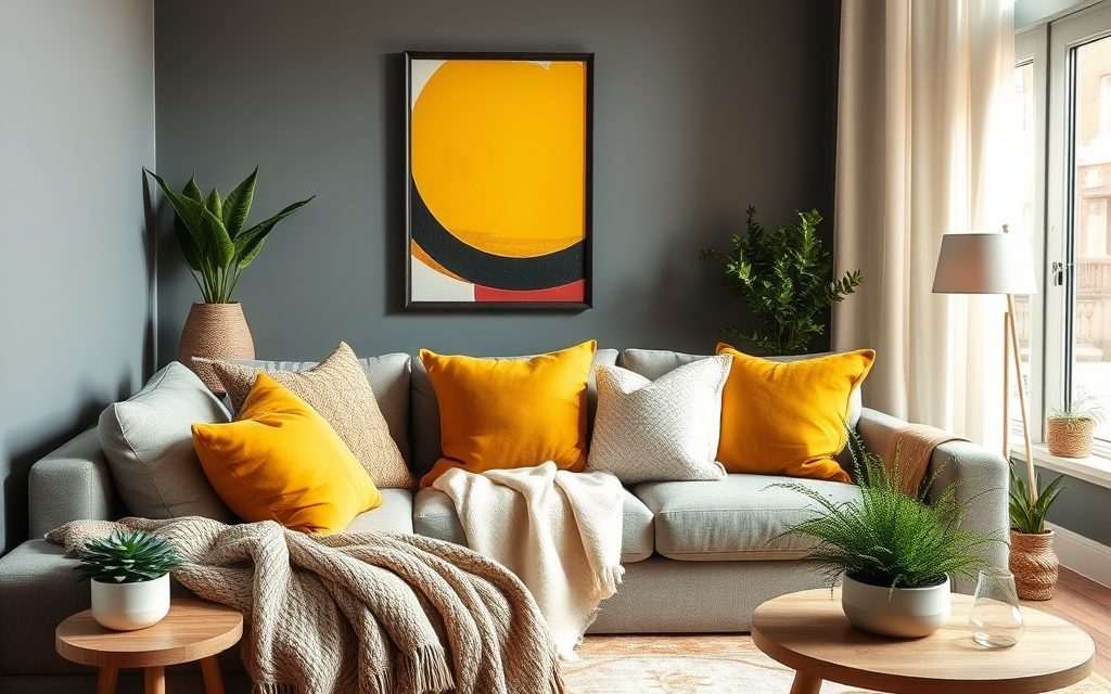Jak ocieplić szarości na ścianach salonu: sprawdzone dodatki i kolory, które tworzą przytulną atmosferę
