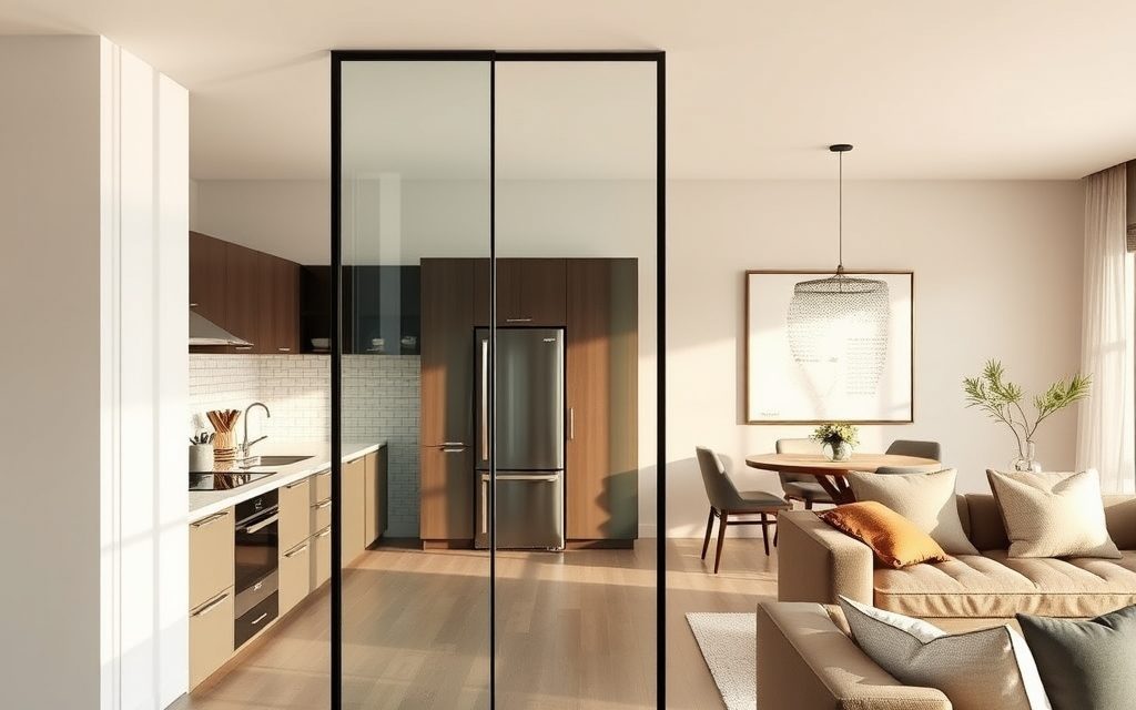 Szklana ścianka oddzielająca kuchnię od salonu: jak wybrać trwałe i funkcjonalne rozwiązanie z dbałością o styl i komfort użytkowania