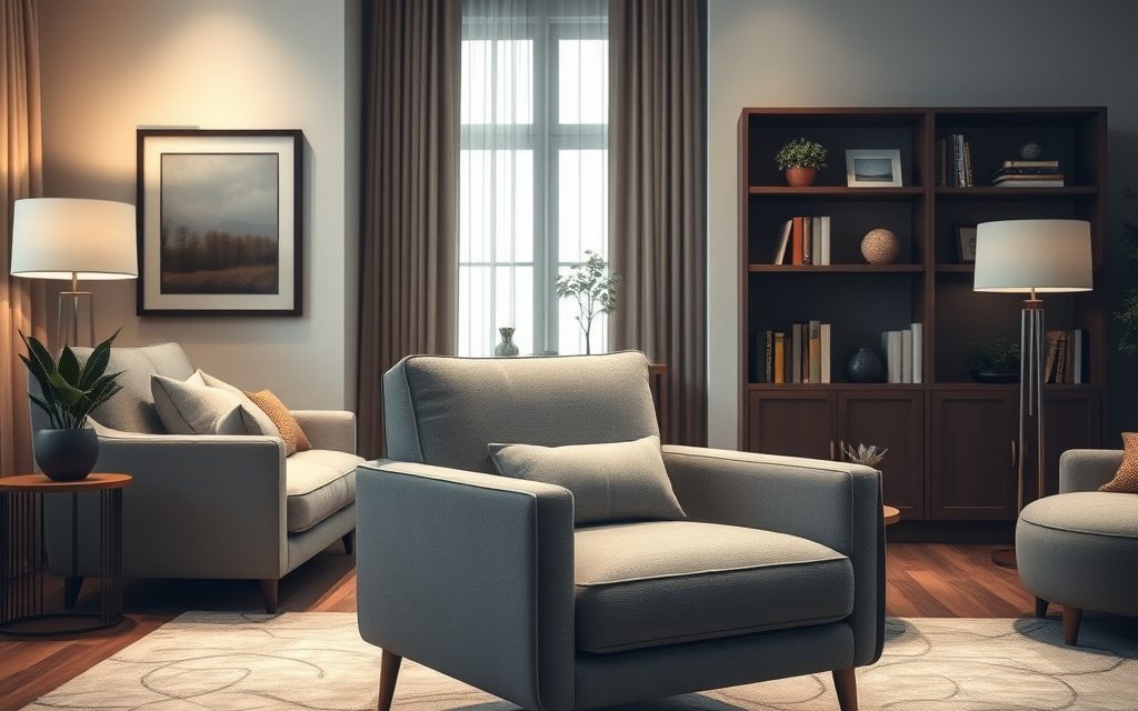 Fotel jako praktyczny element podziału stref w salonie – jak go ustawić, by służył latami